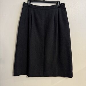 Vtg Barclay Square New Wool Skirt Womens Sz 16 Gray Dark Academia Preppy USA 80s